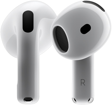 한 쌍의 AirPods 4 이어버드 공식 이미지