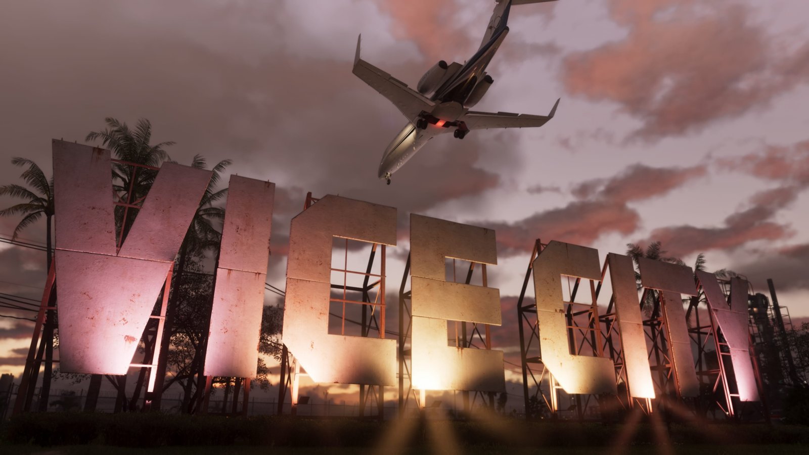 Grand Theft Auto VI의 Vice City 상공을 비행하는 항공기 공식 스크린샷