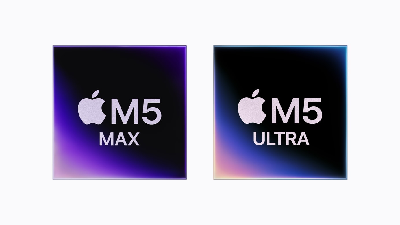 Apple M5 Max와 M5 Ultra 칩 공식 이미지