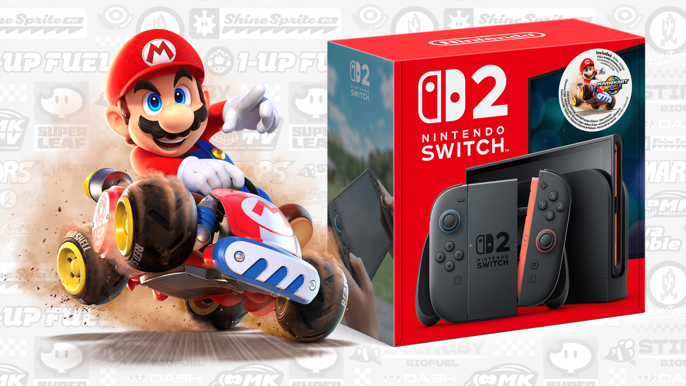 Nintendo Switch 2 본체와 Dock 및 Joy-Con 2 공식 이미지