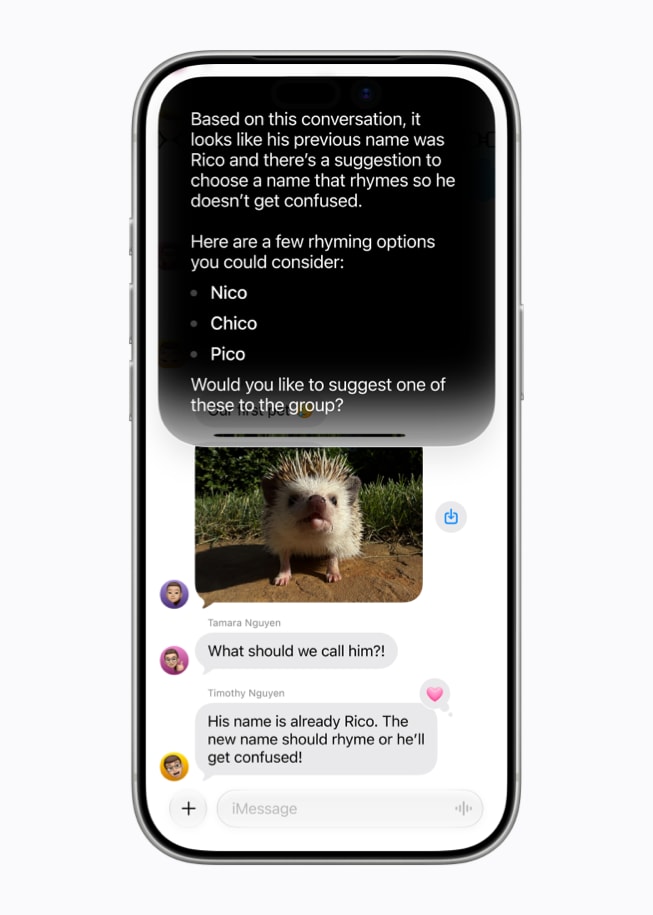 개인 맥락을 활용해 제안하는 Siri AI 화면