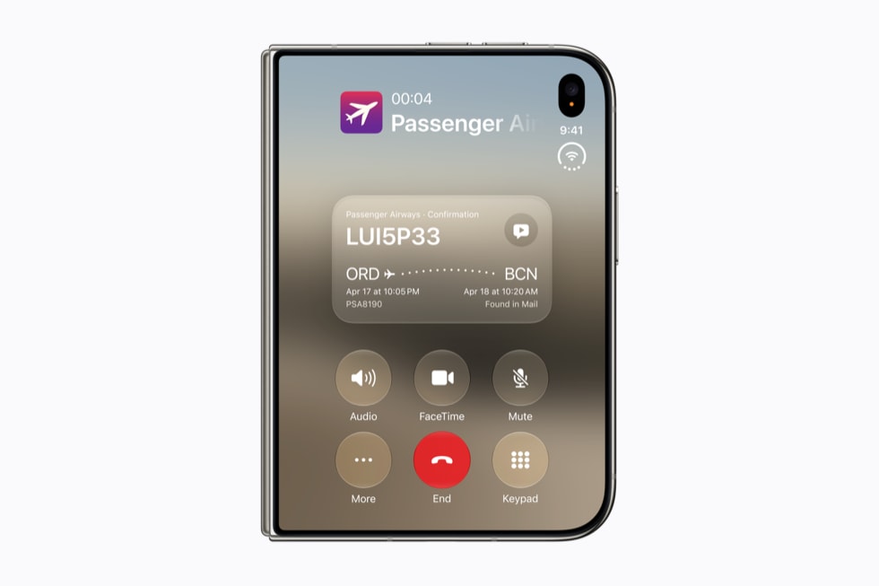 iPhone Duo에서 통화 맥락 기능을 사용하는 화면