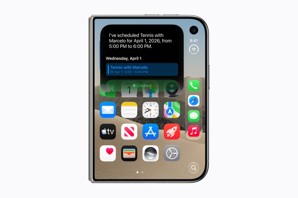 iPhone Duo에서 실행 중인 Siri AI 화면