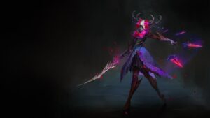 알케론 달라가 무대 조명 아래 서 있는 공식 Key Art