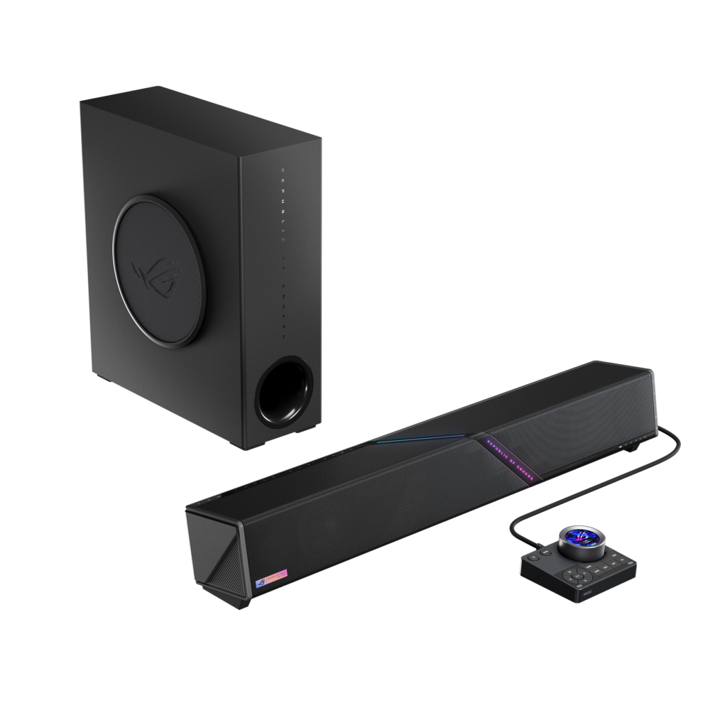 ROG Gjallar Gaming Soundbar와 무선 서브우퍼, Audio Control Hub