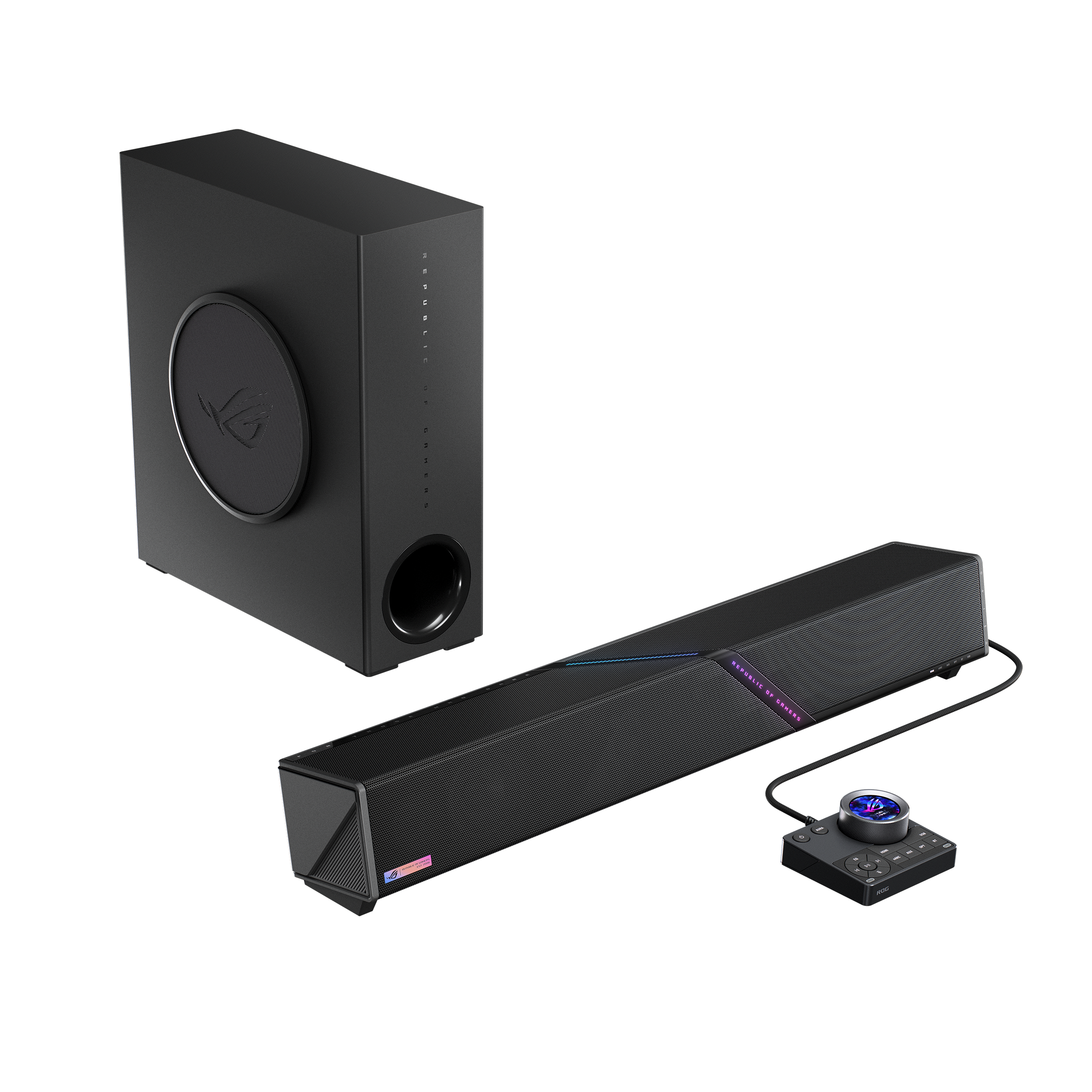 ROG Gjallar Gaming Soundbar 전체 구성