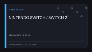 4DRON 2026년 9월 Nintendo Switch 신작 주간 일정