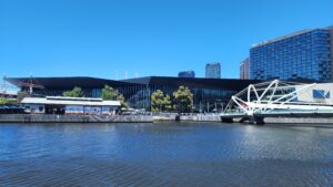 PAX Aus 2026 개최지 Melbourne Convention Centre 전경 — 행사 현장 사진 아님