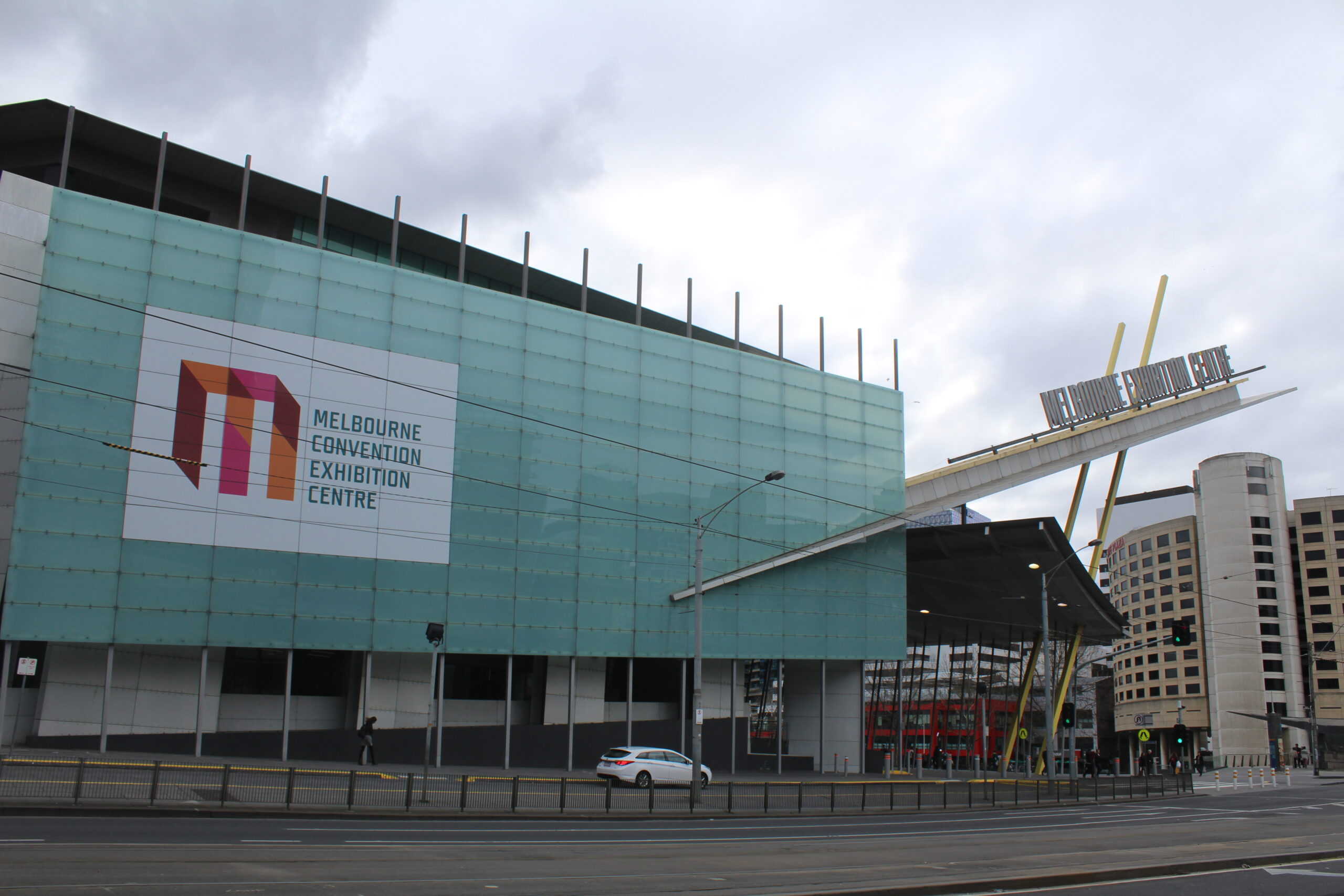 Melbourne Convention and Exhibition Centre 외관 — PAX Aus 2026 행사 현장 사진 아님