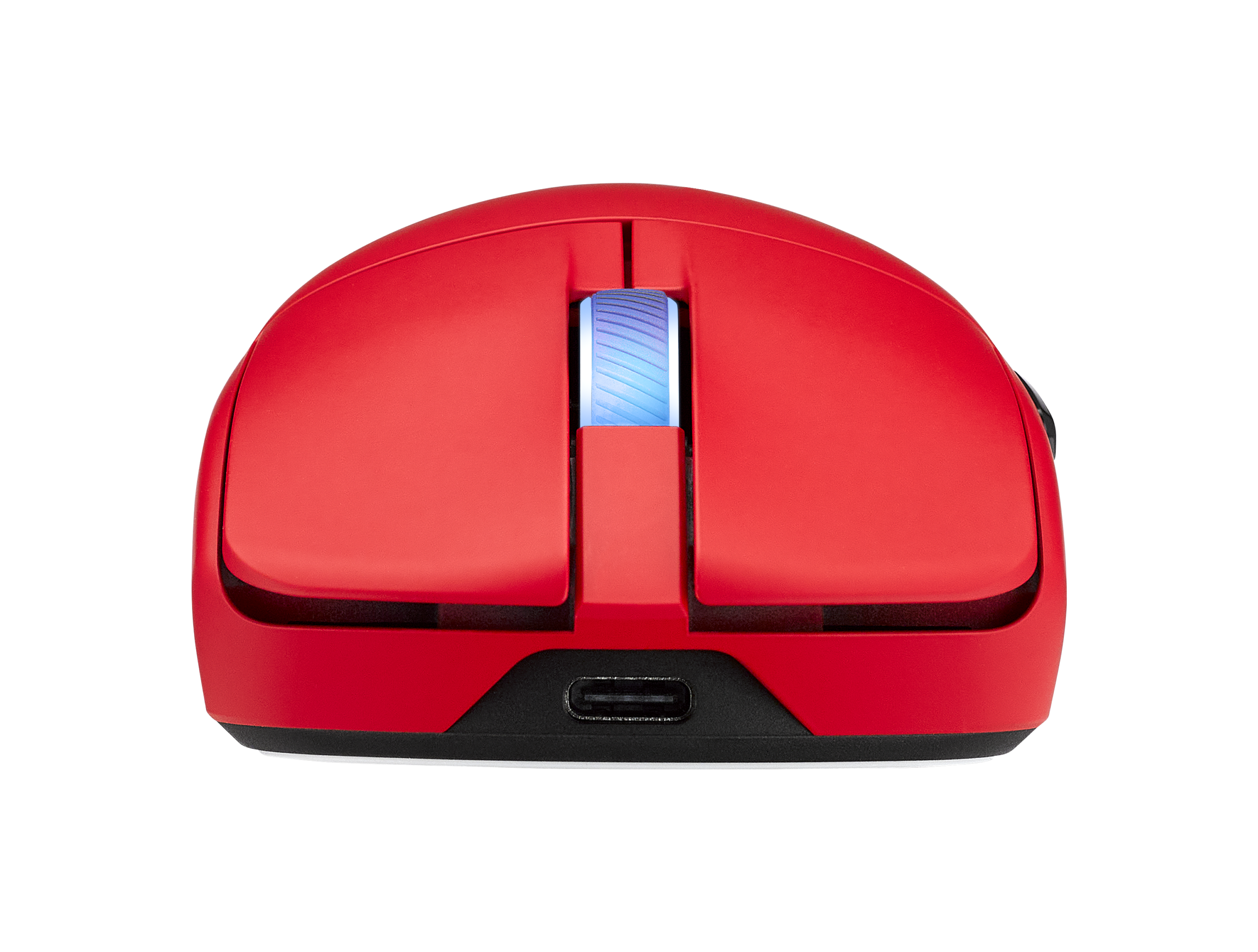 ROG Harpe II Ace Lava Red 전면 USB-C와 클릭부