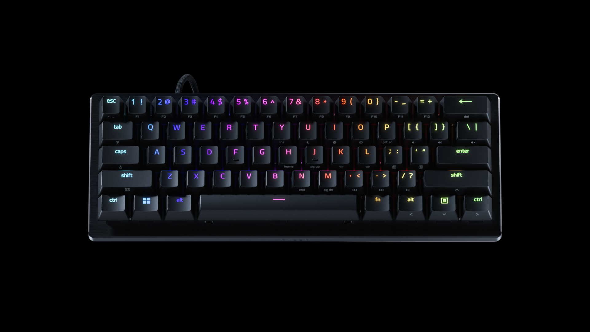 검은색 60% 배열의 Razer Huntsman V3 Pro Mini 8KHz 게이밍 키보드