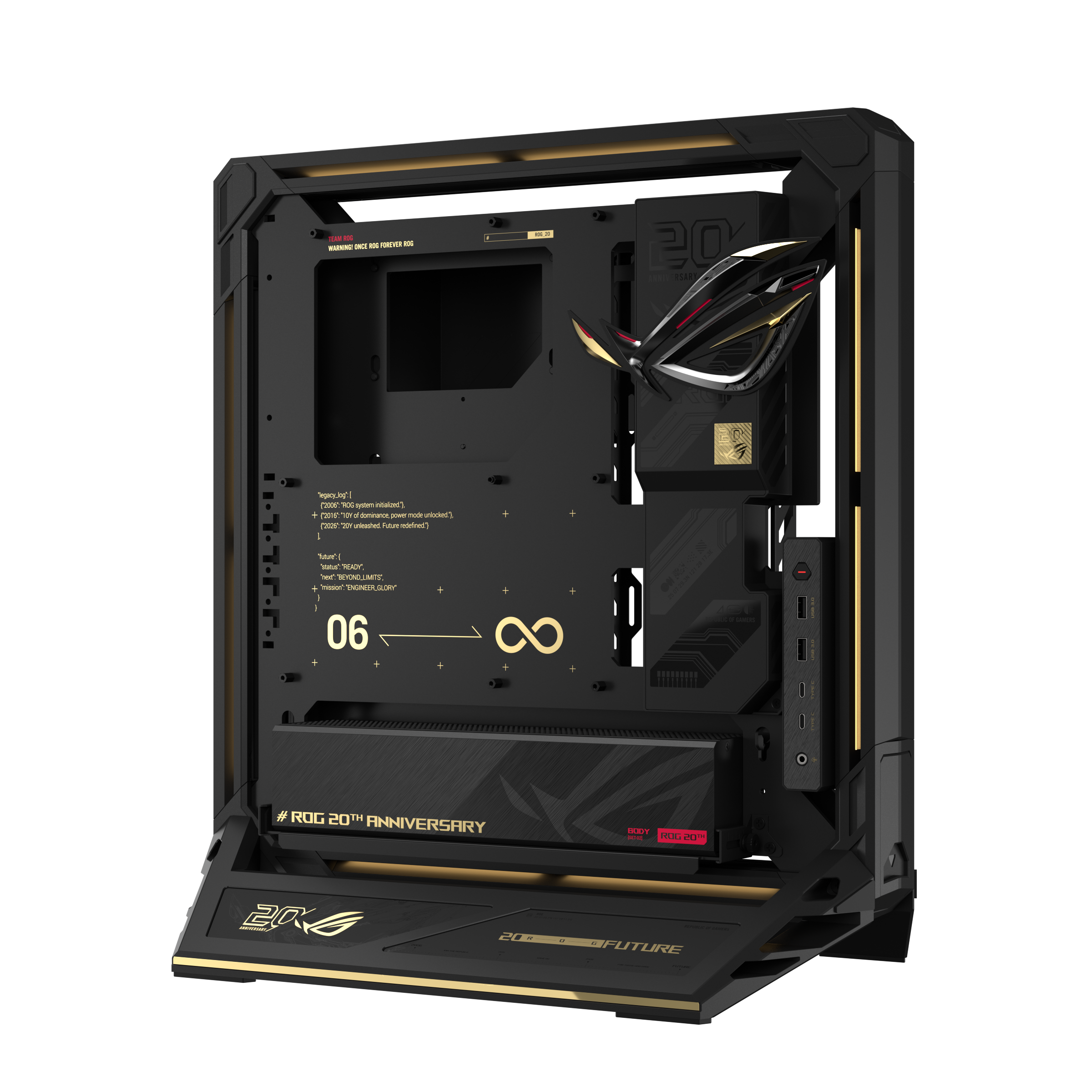 ROG GR20 Edition 20 게이밍 PC 케이스 정면 사선 모습