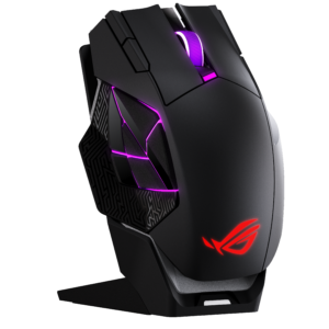 ROG Gladius IV Ace / ROG Spatha X 65K 비교 글에 사용된 ROG Spatha X 65K 게이밍 마우스와 무선 충전 도크
